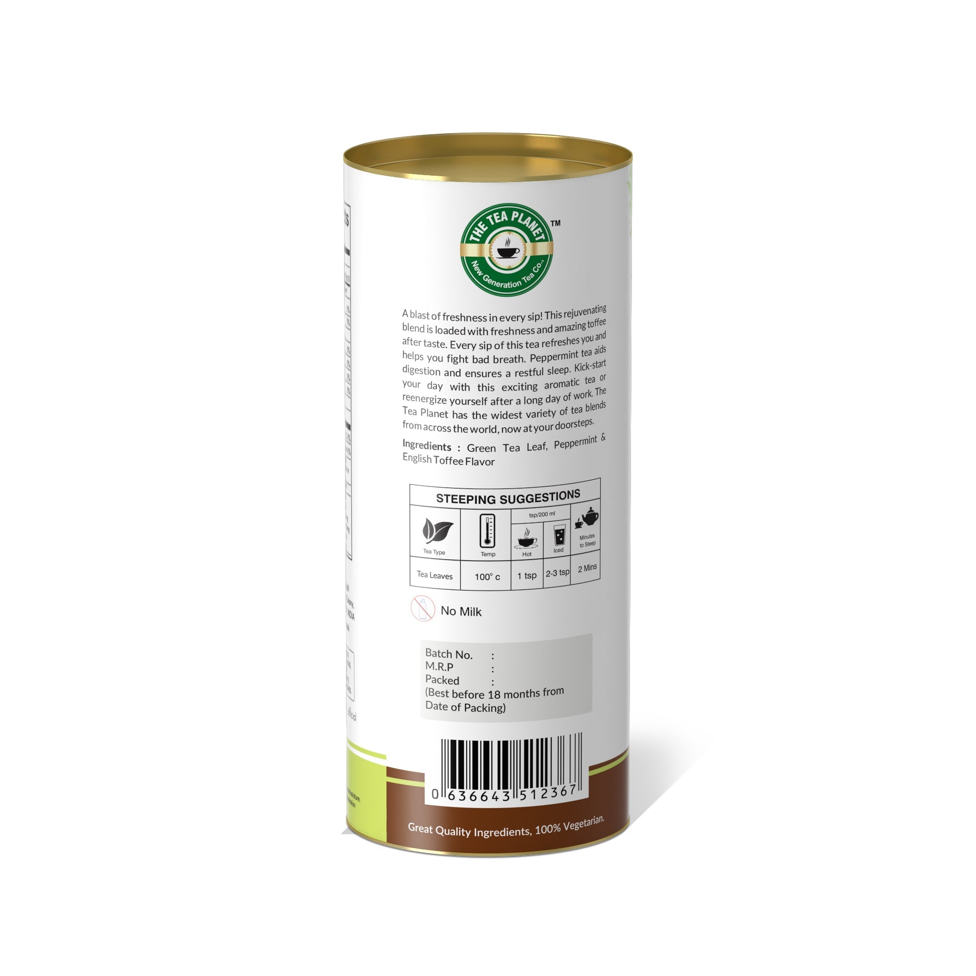 Peppermint & English Toffee Orthodox Tea - 50 gms