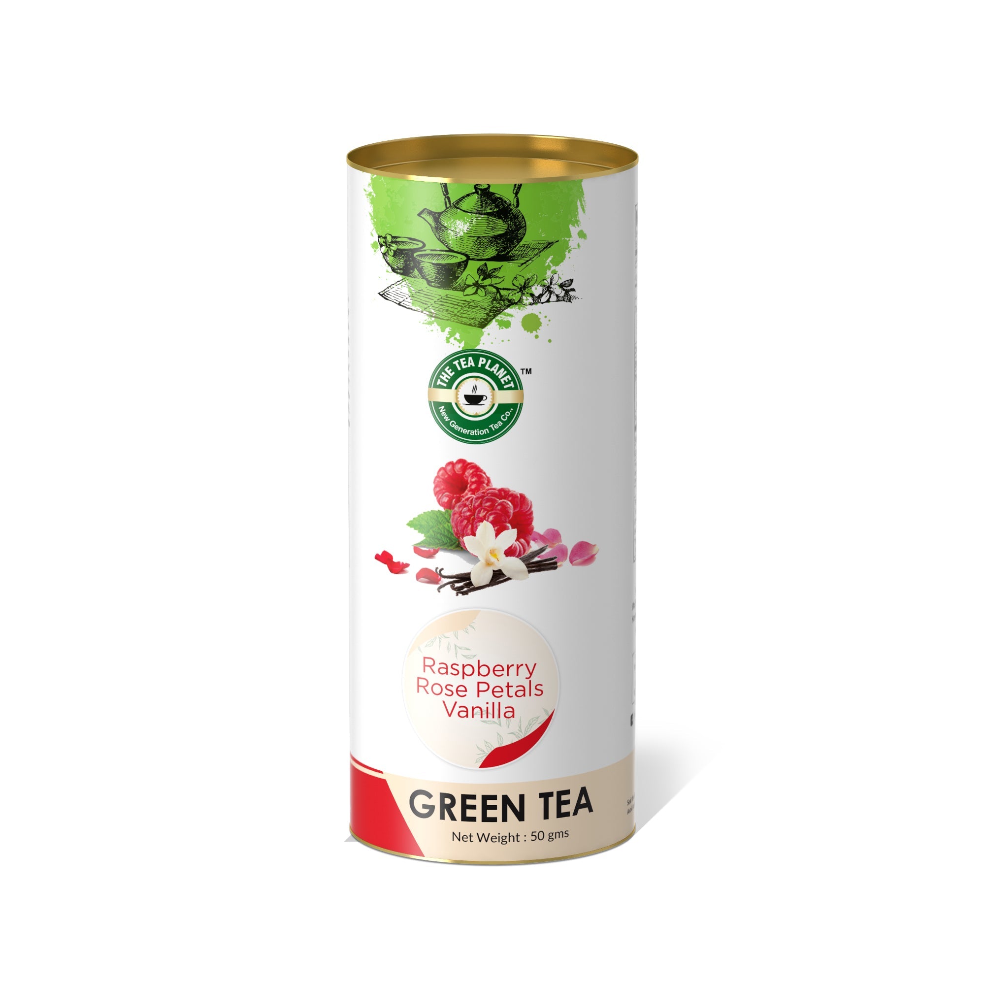 Raspberry, Rose Petals, Vanilla Orthodox Tea - 50 gms