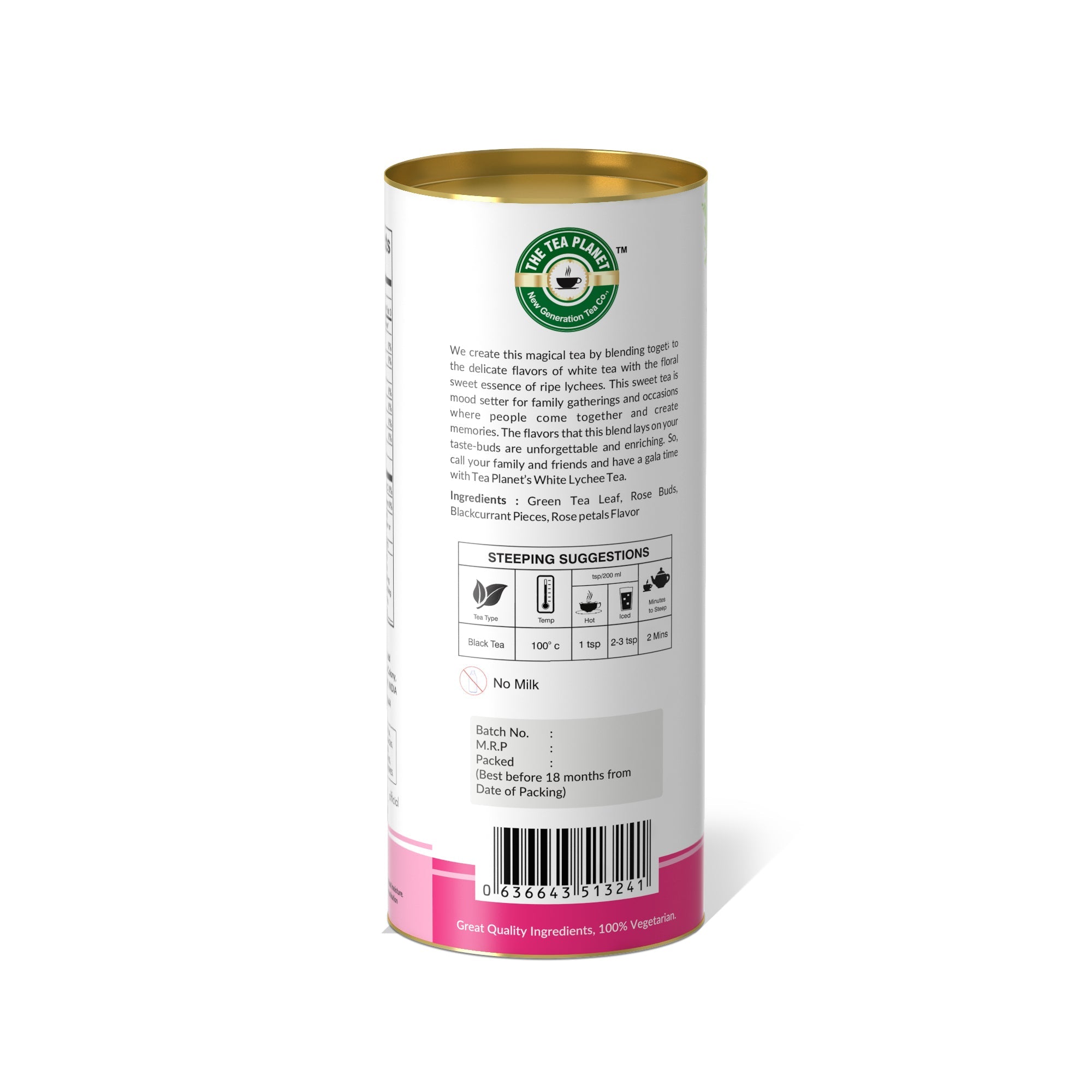 Rose Buds, Blackcurrant Pieces, Rose petals Orthodox Tea - 50 gms