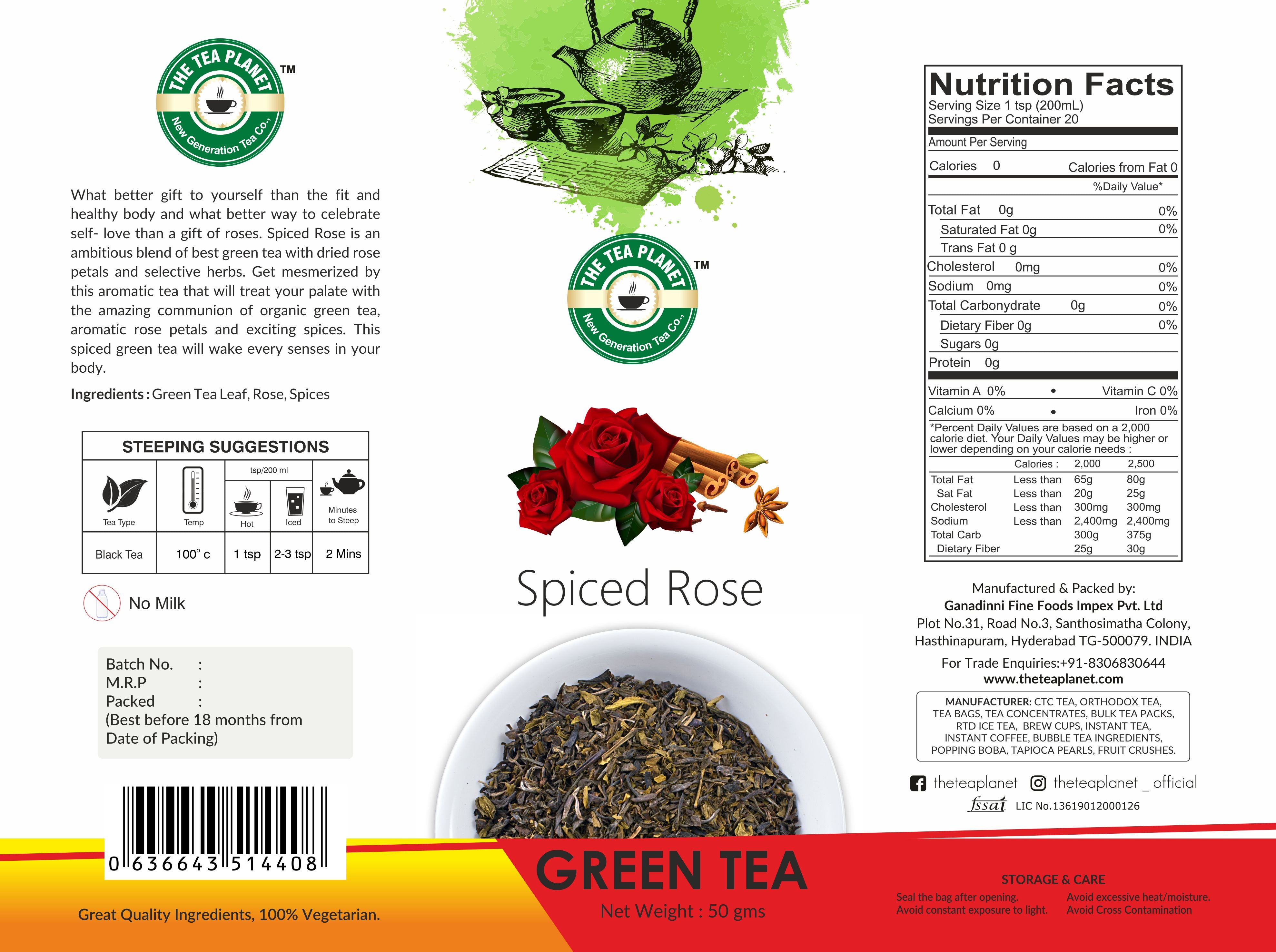 Spiced Rose Orthodox Tea - 50 gms