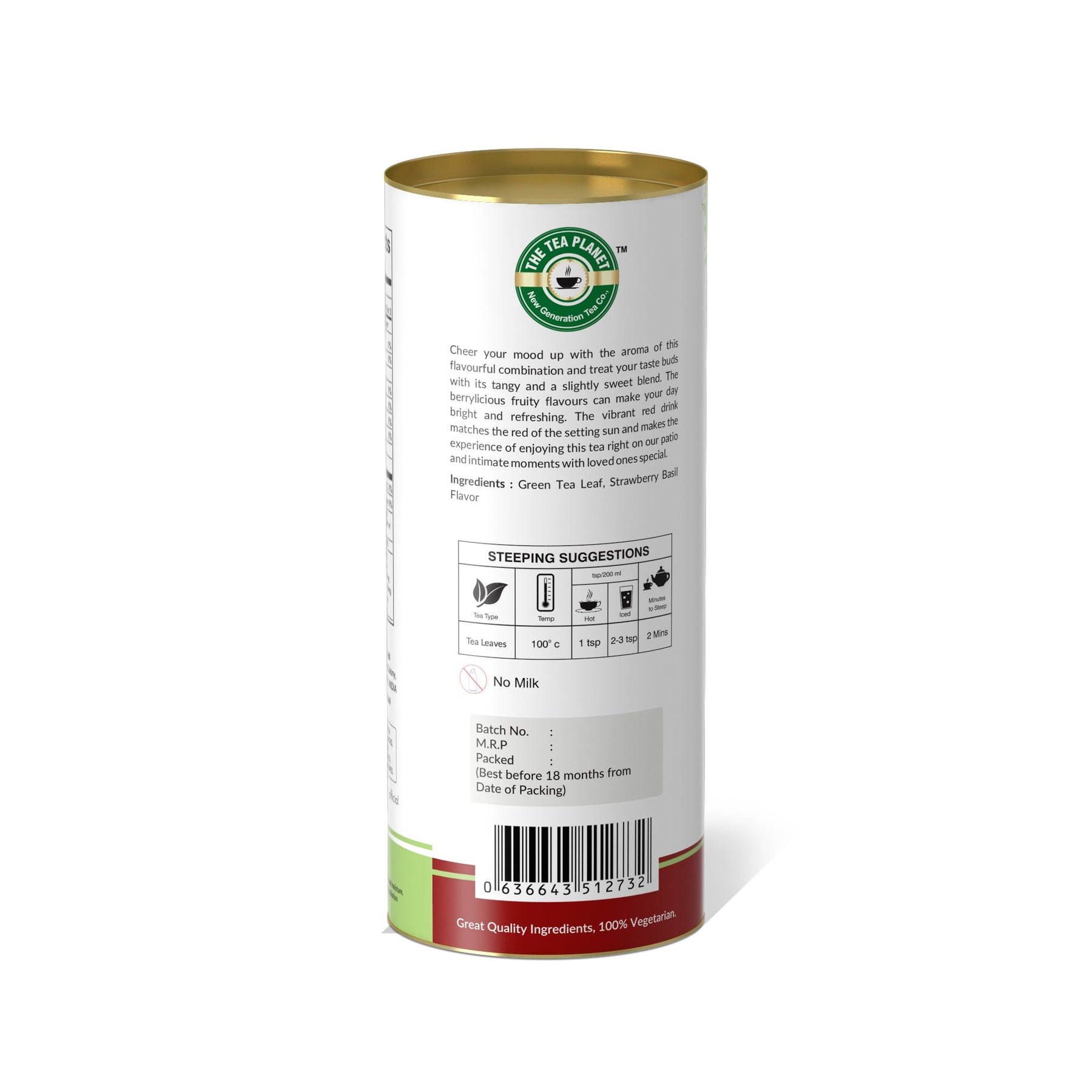Strawberry Basil Orthodox Tea - 50 gms